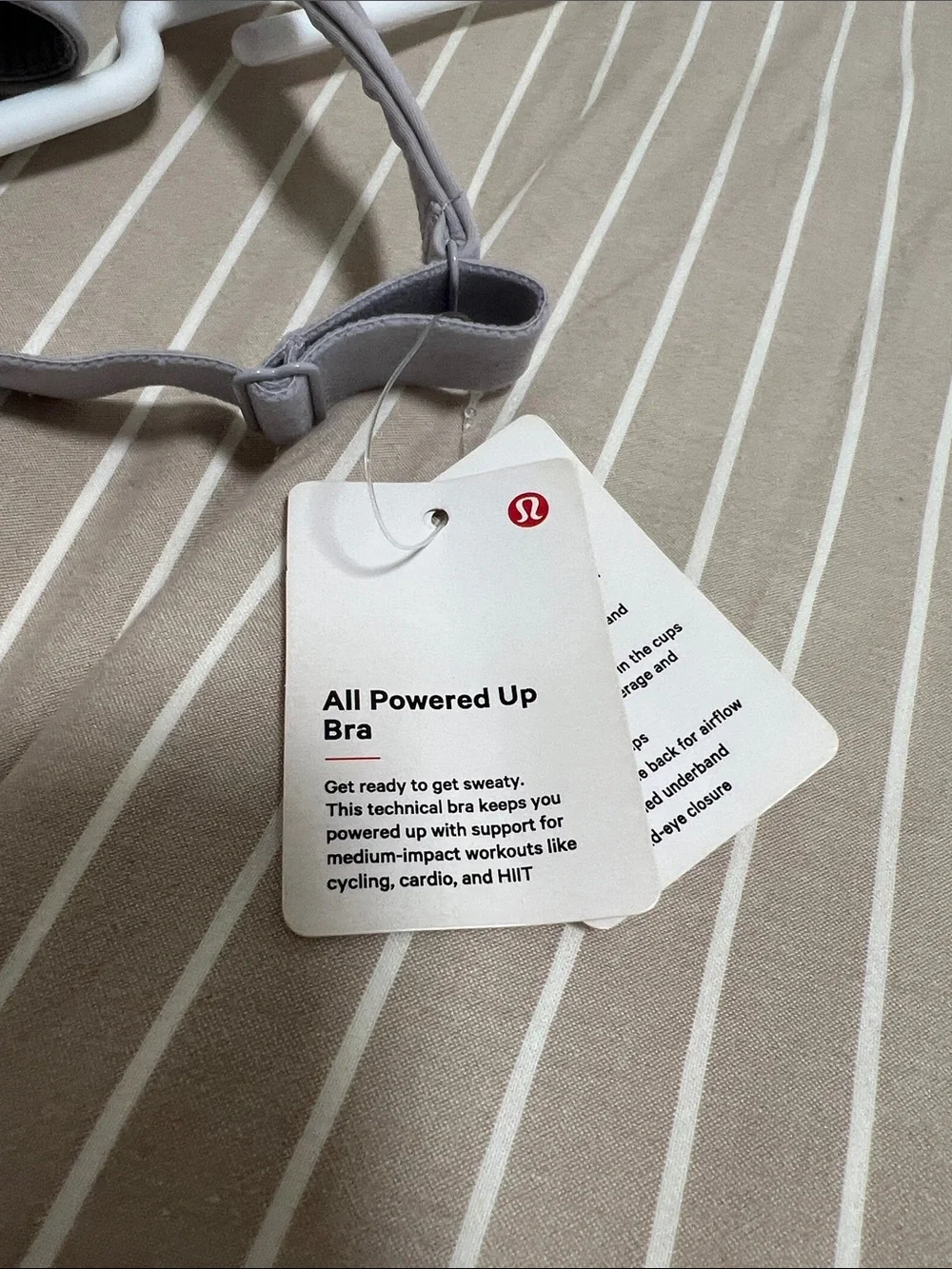 Lululemon All Powered Up Sports Bra Iced Iris 36D NWT